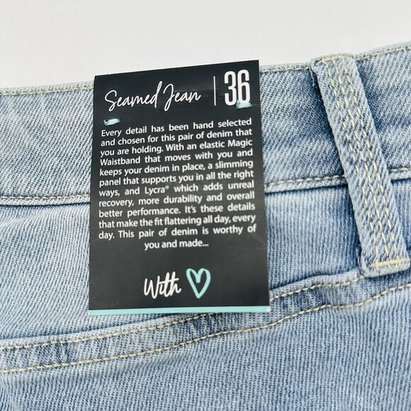 Lularoe Seamed Jeans High Rise Straight Leg Stretch Light Wash Womens Sz 36 NWT - Picture 8 of 10